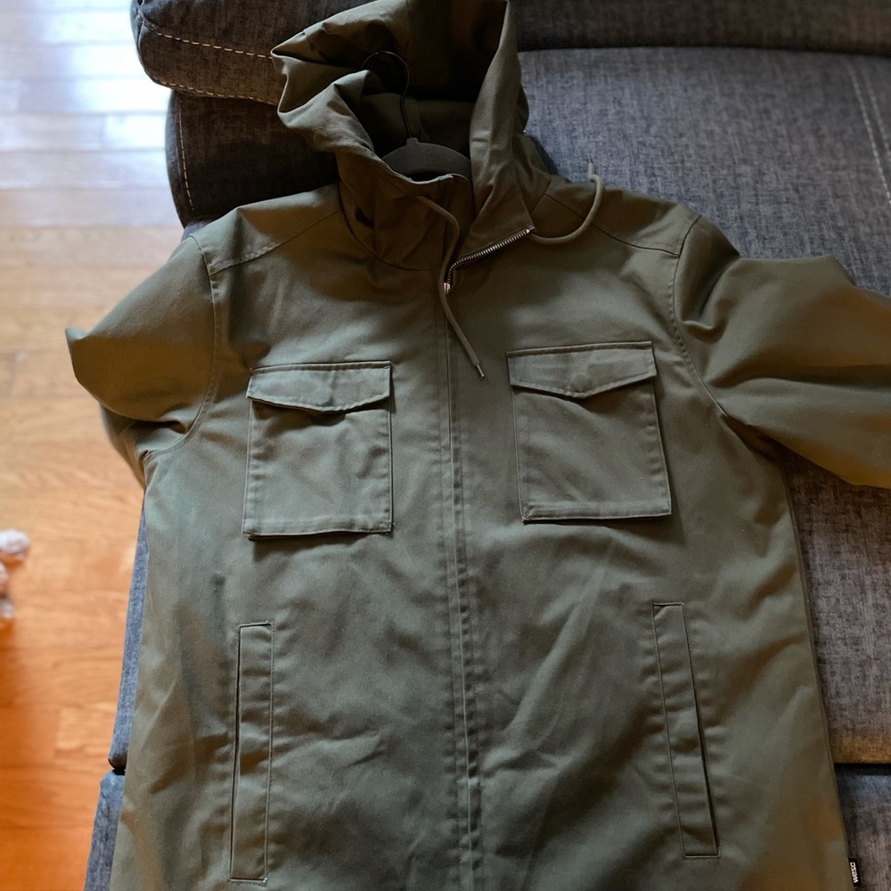 Wesc Hooded Fully Lined Jacket Size (M) in Olive Green